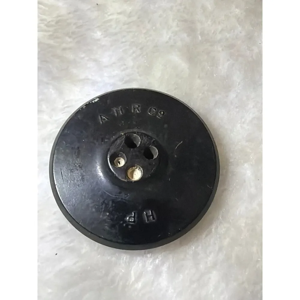 Vintage Black Anchor Nautical Button Metal Inlay Stars A W R Co Military Style